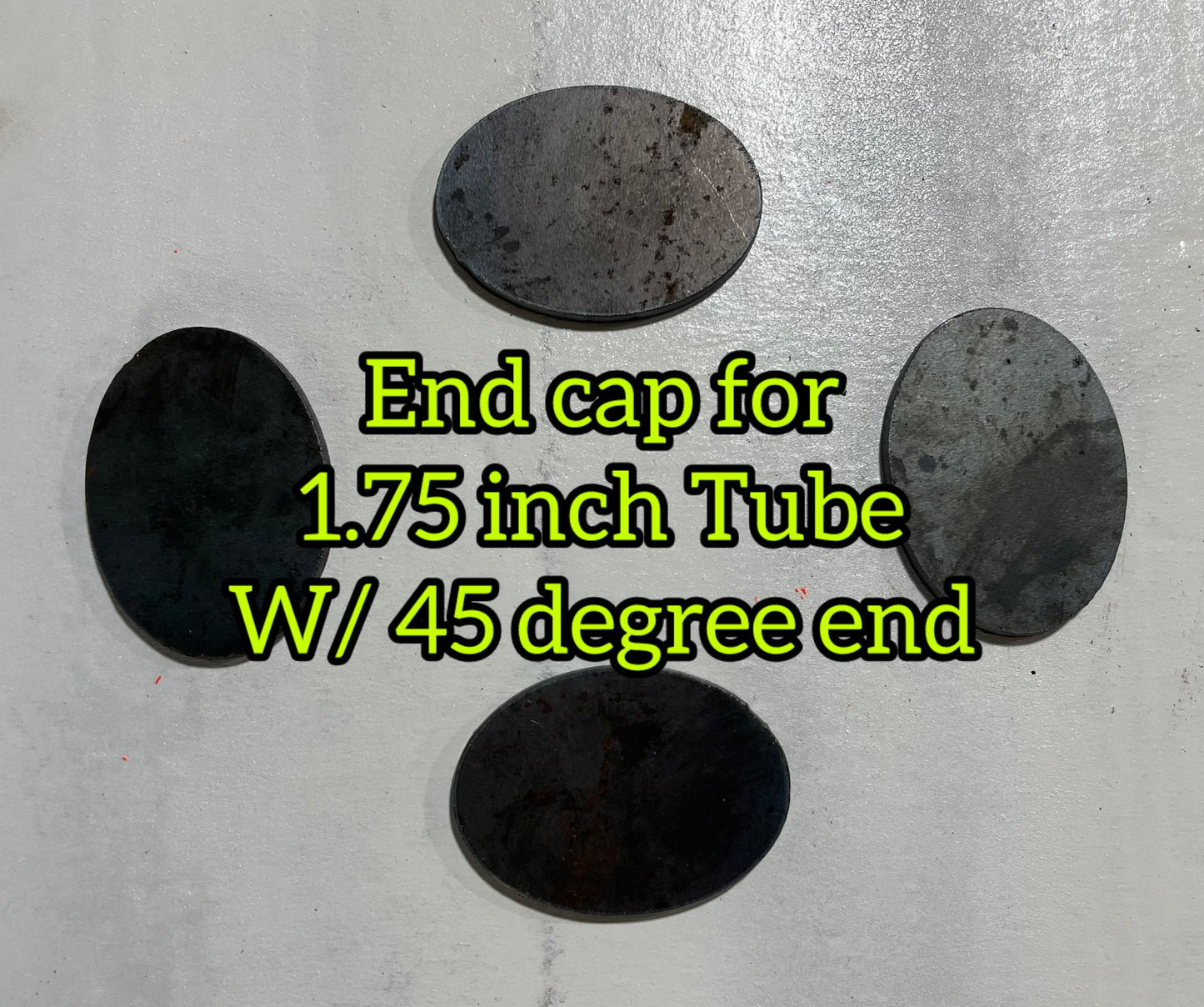 Tubing end cap for 1.75 inch tubing 45 degree cut